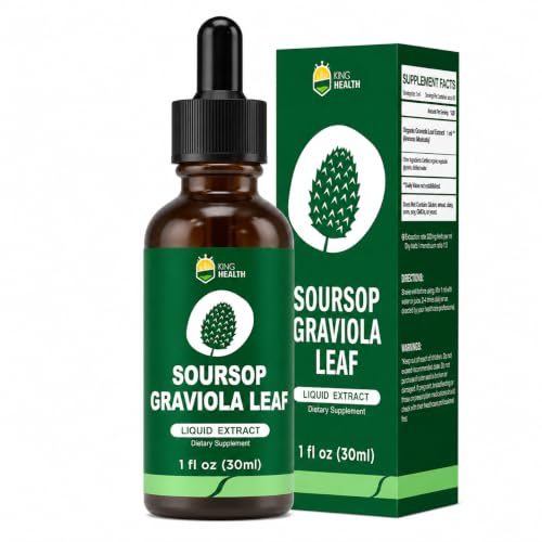 Organic Soursop Graviola Leaf Extract Liquid Drops | Pure Soursop Bitters Liquid for Immune Support | GMP Certified Vegan Non-GMO Gluten Free | 1 Fl Oz