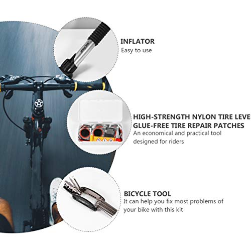 CLISPEED Kit de Reparo de Pneu de Bicicleta Kit de Reparo Mecânico de Bicicleta Portátil Mini Bomba