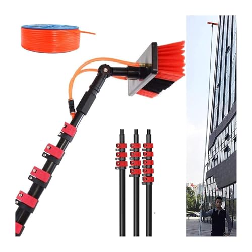 Teles Cepillo de limpieza de ventanas, limpiador de paneles solares extensible, herramienta de limpieza de techos de invernadero (3,6 m), perfecto para limpieza de alto alcance y limpieza profunda