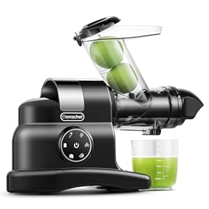 Cold Press Juicer Machines, AMZCHEF 3″ Wide Dual Feed Chute Slow juicer, High Nutrition Juicer Slow Masticating with 2-Speed Modes & Reverse Function (Black) Visit the amzchef Store