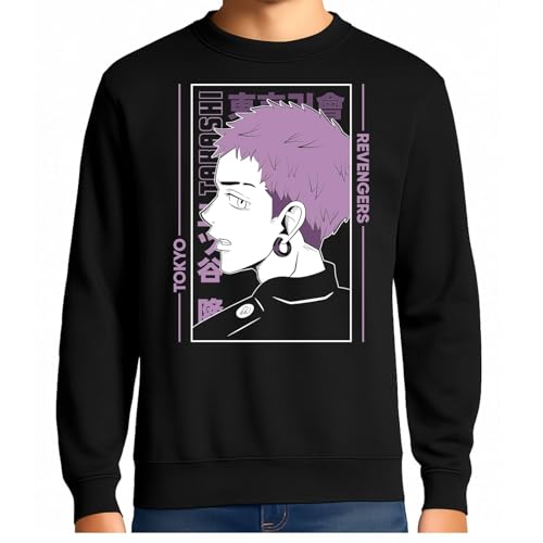 the Fan Tee Sudadera Adulto Sin Capucha de Hombre Dibujos Animados Tokio Anime japonés – Banda Callejera y Líder del Rubio, Mikey, Gang 001 XXL