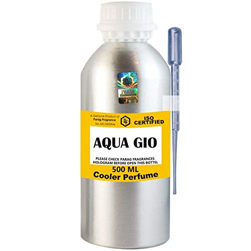 Parag Fragrances Aqua Gio Cooler Perfume 500ml (Best Quality Cooler Perfume Economic Pack) Also Useful For Aroma Diffuser Oil and All Types of Cooler Attar/Perfume/Cooler Scent