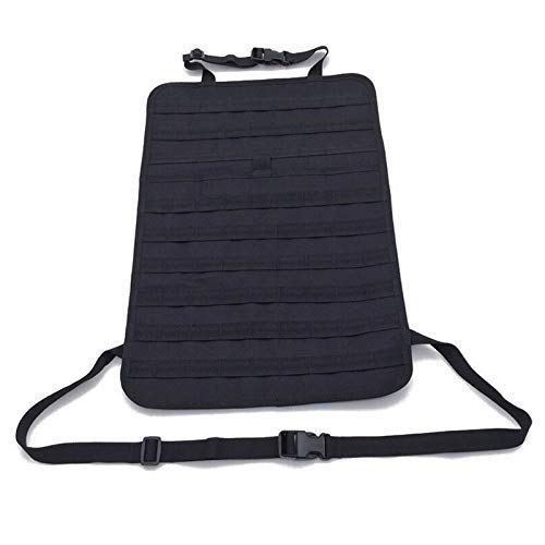 FIRECLUB Car Seat Back Organizer, Tactical MOLLE Vehicle Panel Car Seat Cover Protector Universal Fit (black-car-set)