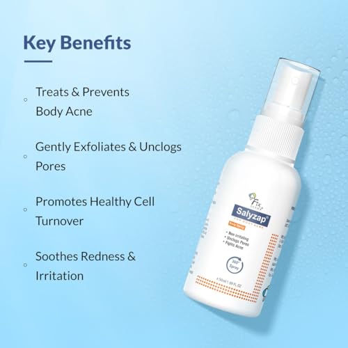 Image of Fixderma 2% Salicylic Acid Salyzap Body Acne Spray For Acne on Back, Shoulders, Neck & Chest to improve Breakouts & Uneven skin texture for Women & Men - 50ml