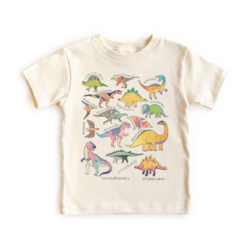 Cute Dinosaur Toddler Shirt - Future Paleontologist - Dino Species Names - Trendy Dinosaurs Kids Shirt - Birthday Party Outfit - Natural Toddler Tee