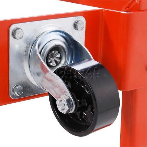 Miniatura 6 de Global Industrial Cuna de tambor resistente, asas de madera y ruedas de acero, color rojo