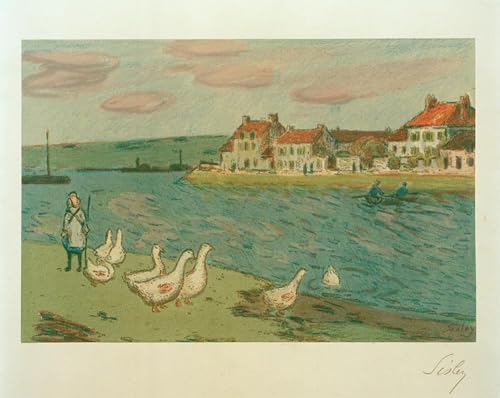 Tableaux graffiti art mural Alfred Sisley impression sur toile moderne 60x90cm