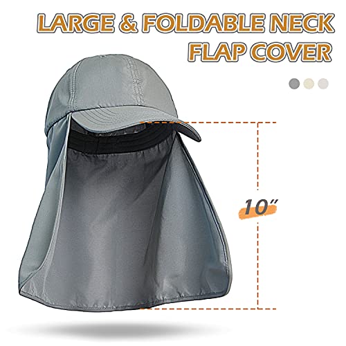 Image of Solaris Outdoor Fishing Hat with Ear Neck Flap Cover Wide Brim Sun Protection Safari Cap for Men Women Hunting, Hiking, Camping, Boating & Outdoor Adventures