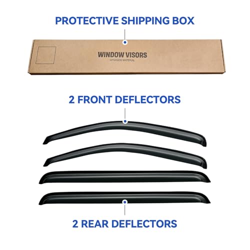 Image of Window Visors Rain Guards Shield for 2005-2012 Nissan Pathfinder, Out-Channel Window Vent Wind Deflectors Visors Shades for 05-12 Nissan Pathfinder