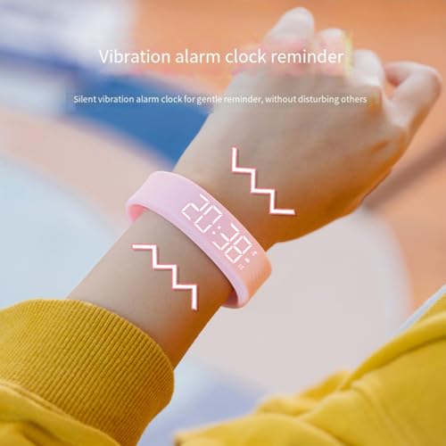 Reloj despertador de vibración silenciosa con cronómetro, contador de pasos, monitor de sueño e impermeable IP65 para hombres y mujeres (rosa) - imagen 4