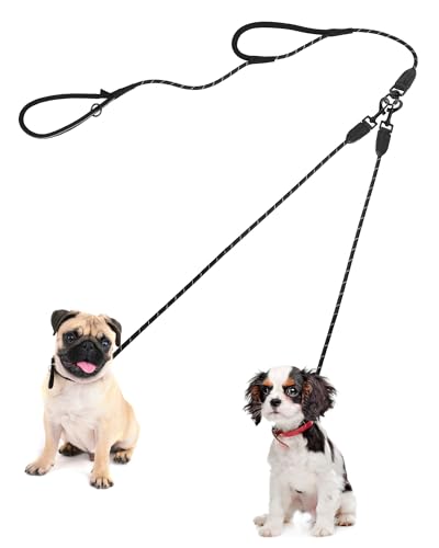 PetBonus Laisse Double pour Chien, Anti-emmêlement à 2 poignées rembourrées, Laisse...