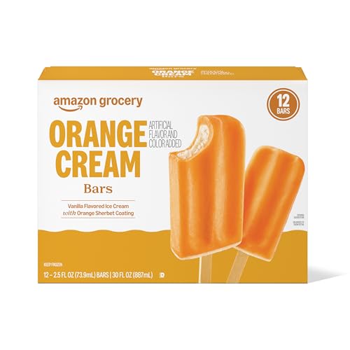 Amazon Grocery, Orange Cream Bars, 2.5 Fl Oz, Pack of 12, Frozen
