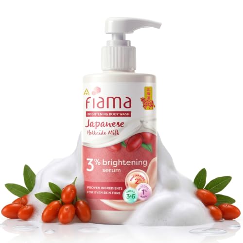 Fiama 3% Brightening Serum Body Wash 250ml | 2% Niacinamide, 1% Glycolic Acid, Omega 3 & 6 Fatty Acids Shower Gel, Fights Dullness & Evens Skin tone |