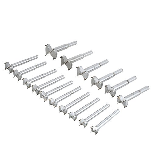 Forstner Drill Bit Set, 16 Pieces Tungsten Steel Wood Boring Bit, Titanium Coated, Round Shank, 15mm-35mm, for Wood Plastic Plywood - Image 3