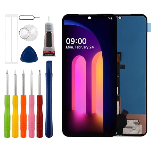 [New] Duotipa LCD Display Touch Screen Digitizer Assembly Replacement for LG V60 ThinQ 5G LM-V600 A001LG 6.8' with Technical Repair Tools Kit-Black