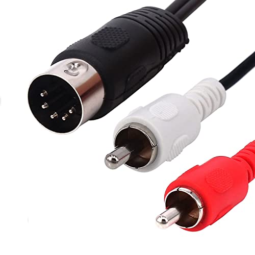 CABLEPELADO Câble audio stéréo DIN RCA | Câble DIN 5 broches vers RCA | Câble midi vers RCA | Stéréo | Convient aux systèmes, Naim, Quad Cover