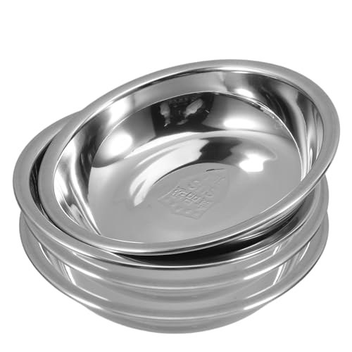 LUOZZY 4 Pcs Stainless Steel Tea Bag Holder Round Tray Drip Proof Organizer Coaster for Room Home Use Accessory Storage