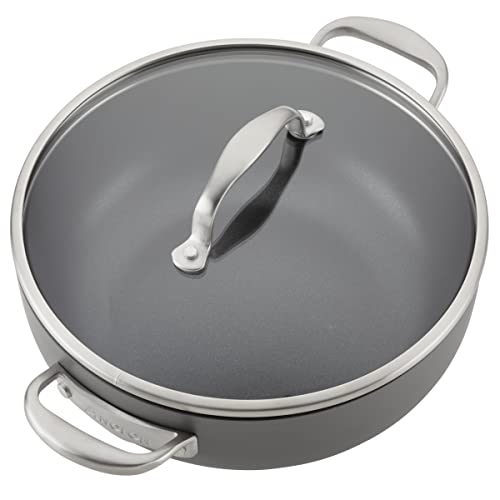 Anolon Allure Hard Anodized Nonstick Cookware Pots And Pans Set, 12 Piece, Dark Gray #TOP5