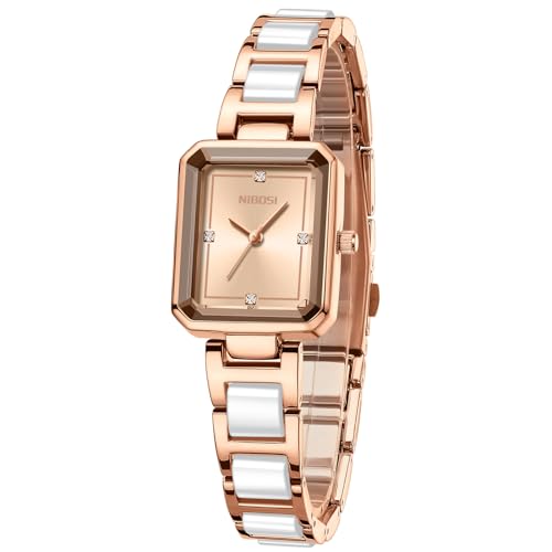Image of NIBOSI Women Watches Analog Quartz Diamond Small Square Ladies Watche Stylish Waterproof Stainless Steel Wrist Watch for Women