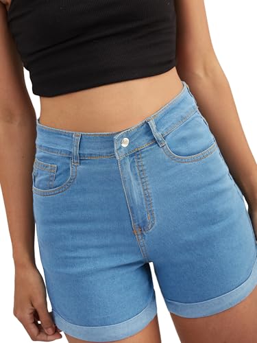 Image of Dolce Crudo Above Knee Denim Shorts for Women