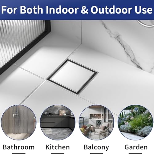 Image of URBANMONK 5 x 5 Inch SS 304 Floor Drainer for Bathroom | Tiles Insert Bathroom Drainage Jali | Anti-Odour & Anti-Cockroach Jali for Bathroom Drain | Heavy Duty Bathroom Jali for Drain | 12 x 12 cm