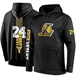 PSZH Los Angeles Kobe Bryant Basketball Pullover Hoodie-Laker Swingman Trikots Schwarz Mamba Herren Langarm Basketball Training Kapuzenpullover Lose Training Jogging Gr. M, blau