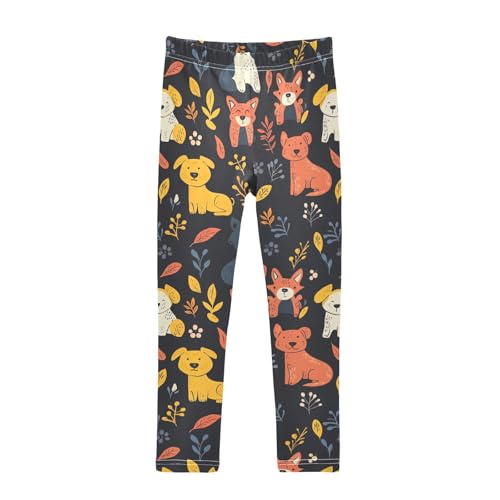 Lovely Dog Animal Girls Casual Leggings for Kids Printed Long Pant Bottoms Stretch and Soft