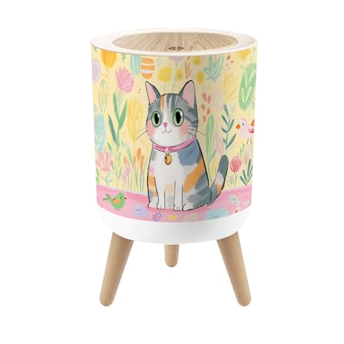 Caneca de basura pequeña con tapa 7 litros diseño redondo