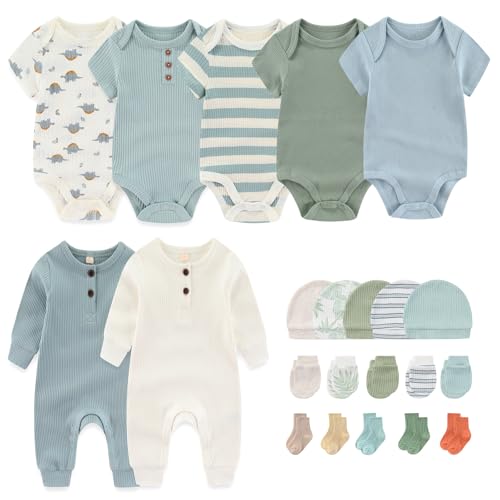 Image of MAMIMAKA Newborn Layette Gift Set 22-Piece Baby Boy Girl Bodysuits Infant Outfits Essentials and Accessories 0-12 Months