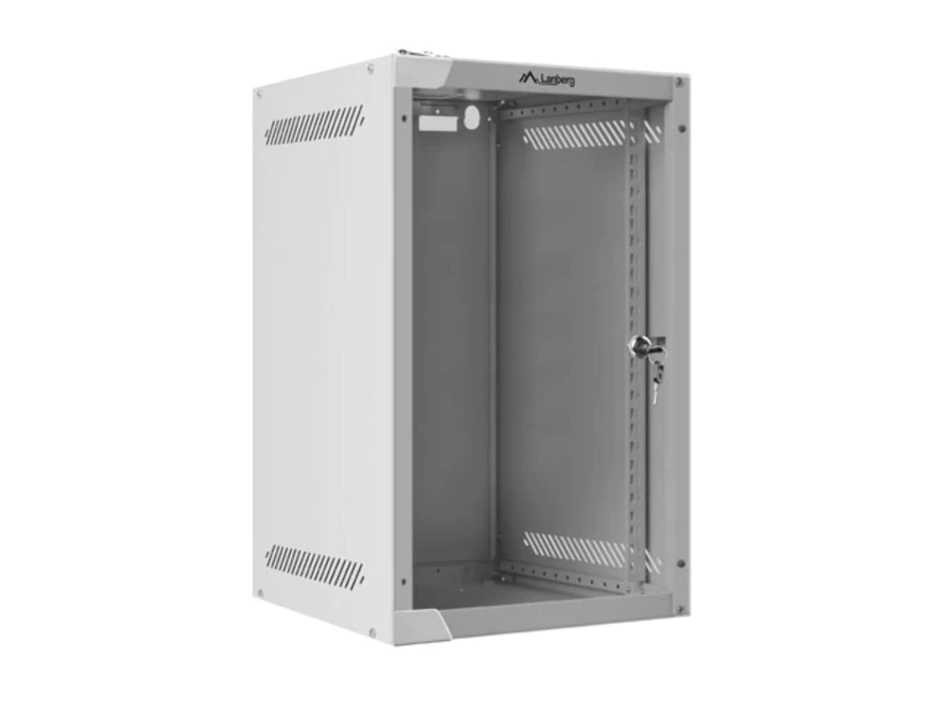 LANBERG Rack GABINETE 10 â€ MONTAJE PARED 9U / 280X310 Para AUTOARMAS (PAQUETE Plano) Con PUERTA DE Cristal Gris