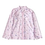 [こどもじかん] ラッシュガード キッズ 女の子 リボン 男の子 長袖 子供 水着 uｖカット フリル フードなし プール 海 速乾 日焼け防止 花柄 恐竜 魚 ハート 無地 スイミング XYZ(フラワーピンク 110cm)