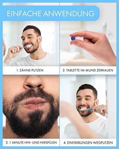 Oral Prevent Plaque Färbetabletten - Zahnfärbetabletten für Kinder/Erwachsene - Kautabletten - Zahnbelag einfärben - Erythrosinfrei - 40 Stück
