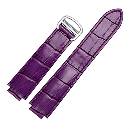 Correa de cuero para pulseras Cartier de 22x14mm repuesto de reloj femenino morado