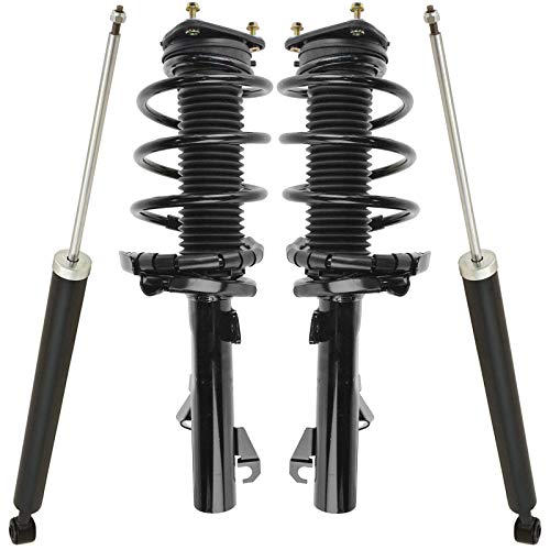 Image of TRQ Front and Rear Complete Strut Assembly & Shock Absorber Kit Complete Strut & Coil Spring Assembly Compatible with 2010-2013 Mazda 3