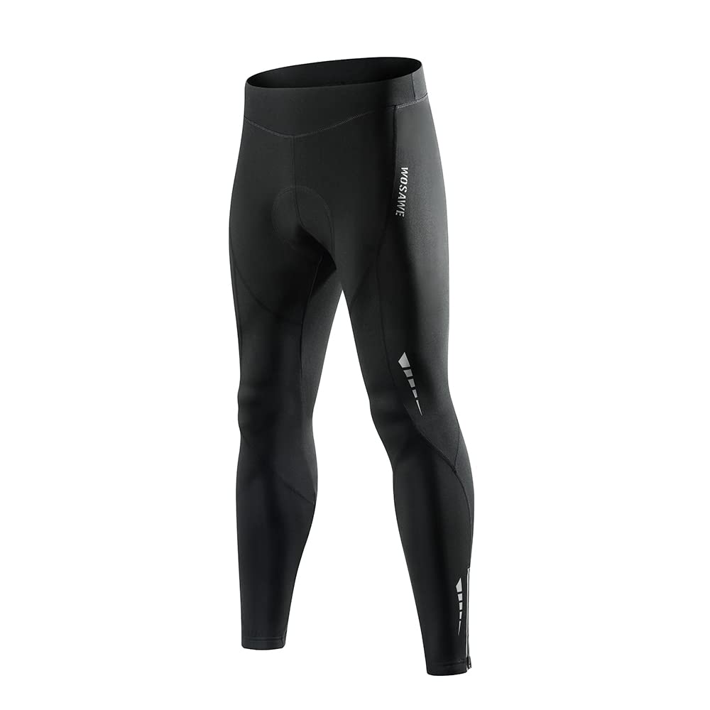 WOSAWE Pantalones largos de ciclismo para hombre, térmicos, 4D, acolchados, para ciclismo