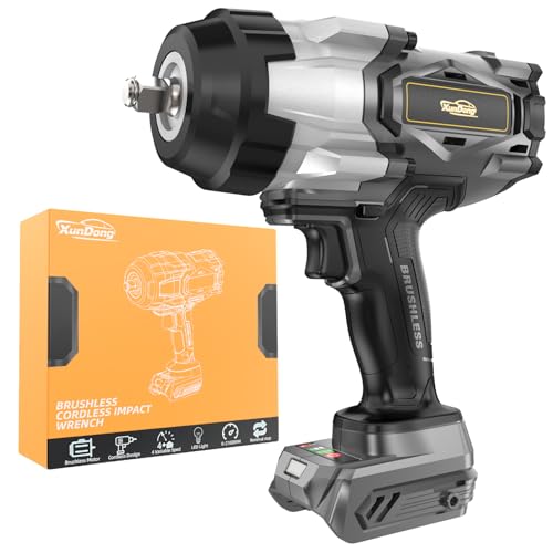 Image of Cordless Impact Wrench 1 /2 inch Compatible with Dewalt 20V Battery, 1600Ft-lbs(2200N.m) High Torque Impact Gun Heavy Duty, Brushless Electric Power Impact Driver with 4 Speed Modes & LED Work Light