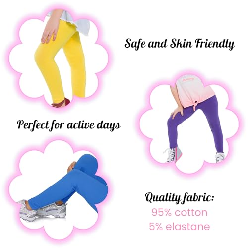 FUTURO FASHION Leggings Fille en Coton 95% – Pantalon Long Enfant 2-13 Ans, Idéal Halloween, Legging Noir Confortable École Sport Déguisement Graphite – vue 4