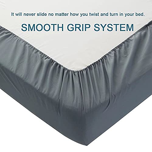 Shilucheng Bamboo 6-Piece California King Size Bed Sheets Set 1800 Thread Count 16 Inch Deep Pockets Cool Eco Friendly Soft And Comforterble(Cal King,Dark Grey) #TOP5