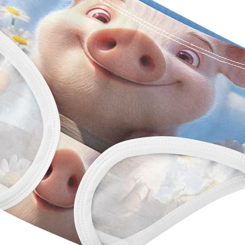 Funny Cute Piggy Flowers Sky Little Girl Panties Girls Underwear Toddler Cotton Fun Print Undies Kids Briefs 2t4