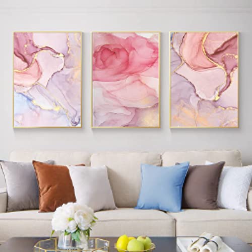 Toile affiche feuille d'or rose sans cadre pour personnaliser vos murs