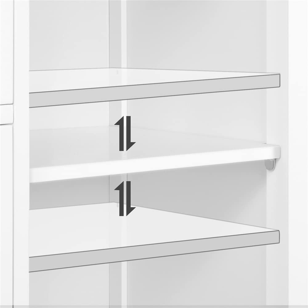 Yaheetech Mobile da Bagno Armadietto da Terra Mobiletto con Cassetto e Ripiano Regolabile Bianco Credenza Multiuso con Doppia Ante Organizzatore Portaoggetti da Cucina Soggiorno Salvaspazio