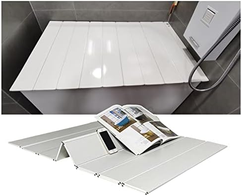 Bathtub Tray Folding Bathtub Cover Bath Shelf Bathtub Tray, Adjustable Storage Rack Dust-Proof Board Insulation Cover, 0.6cm Thickness Shutter Bath Lid Multifunctional IZE : 80x