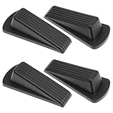 QWORK Door Stoppers, 4 Pack Natural Rubber Wedge, Non-Slip, Door Stop for Wooden, Glass, and Heavy Industrial Door