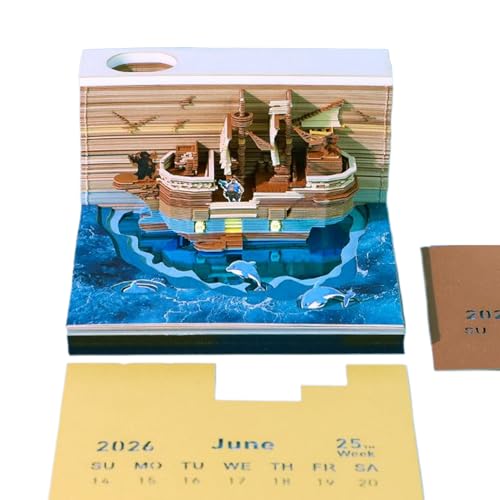 Adorno de vacaciones de barco pirata en papel 3D como regalo creativo y artístico