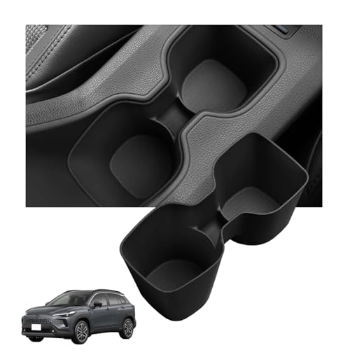 2025年5月-現行 カローラクロス 専用 ドリンクホルダー Corolla Cross GR SPORT センターコンソール カップカバー TPE素材 傷防止 滑り止め 小物入れ 防水 汚れ防止 ガタガタ音防止 内装パーツ アクセサリー ブラック 1個セット [並行輸入品]
