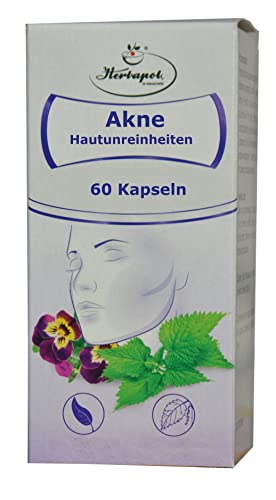 Stiefmütterchen und Brennnessel, 60 Kapseln, unterstützend bei Pickel, Akne, unreiner Haut, Ekzem, effektiv von innen, Feedback: 'Schmutz raus, Haut richtig schön', pickelentferner, creme, Anti