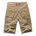 Maiyifu-GJ Men's Relaxed Fit Cargo Shorts Multi Pockets Tactical Outdoor Short Pants Casual Lightweight Twill Army Shorts (Khaki,31)