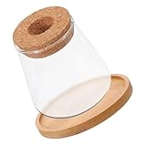 FRCOLOR Small Betta Fish Tank Glass Bowl with Hydroponic Vase and Lid, Mini Aquatic Terrarium Container for Betta and Goldfish Home Decor