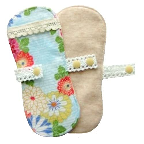 オーガニックコットン ライナー用 布ナプキン 防水ミニーナ:和花アクアブルー