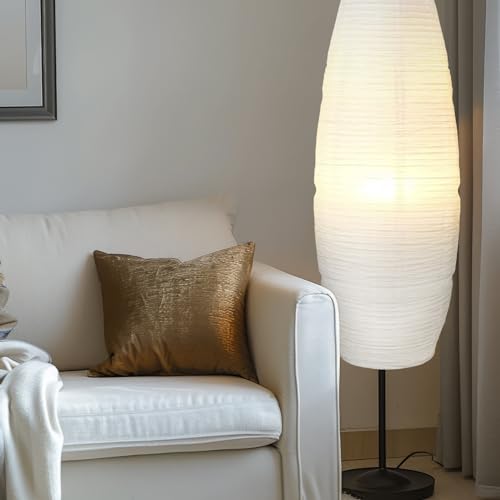 Fenteer Rice Paper Floor Lamp Shade, Foldable Minimalist Lampshade for Floor Lamps, Soft Warm Light Cover for Bedroom, Living Room, Study and Home Decoration by Fenteer - Used condition - Image 6